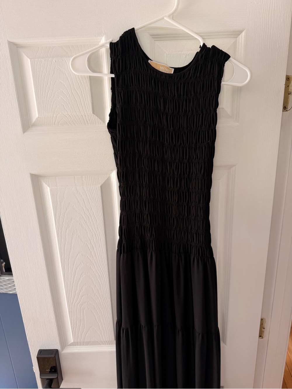 Michael Kors Black Smocked Waist Maxi Dress